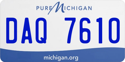 MI license plate DAQ7610