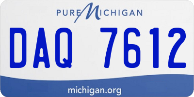 MI license plate DAQ7612