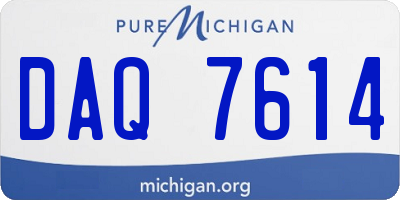MI license plate DAQ7614