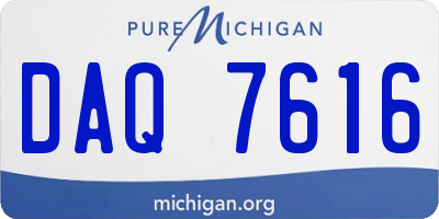 MI license plate DAQ7616