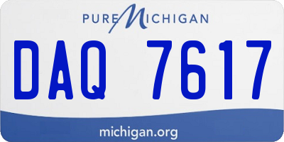 MI license plate DAQ7617