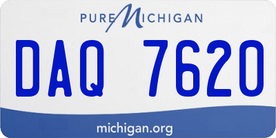 MI license plate DAQ7620