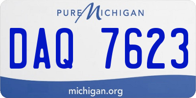MI license plate DAQ7623