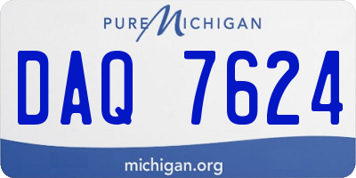 MI license plate DAQ7624