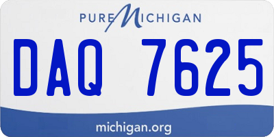 MI license plate DAQ7625
