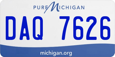MI license plate DAQ7626