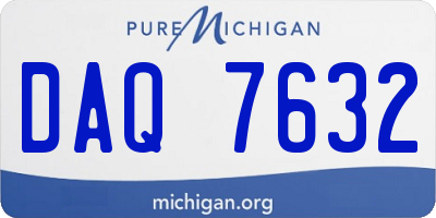 MI license plate DAQ7632