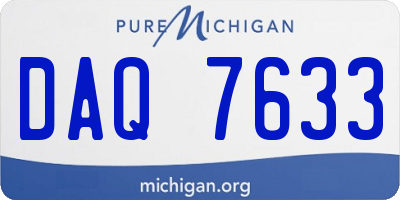 MI license plate DAQ7633