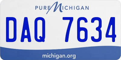 MI license plate DAQ7634