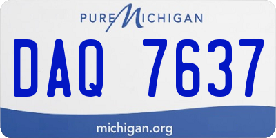 MI license plate DAQ7637