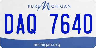 MI license plate DAQ7640