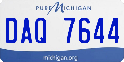 MI license plate DAQ7644