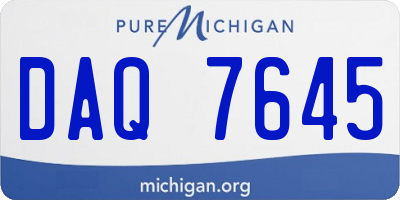 MI license plate DAQ7645