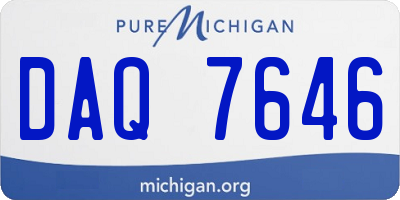 MI license plate DAQ7646
