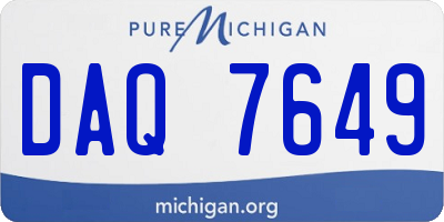 MI license plate DAQ7649