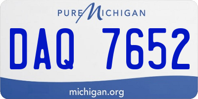 MI license plate DAQ7652