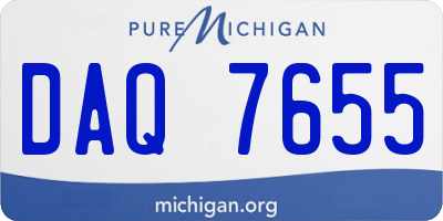 MI license plate DAQ7655