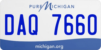MI license plate DAQ7660