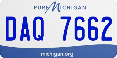 MI license plate DAQ7662