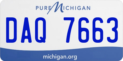 MI license plate DAQ7663