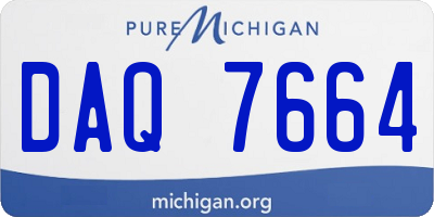 MI license plate DAQ7664