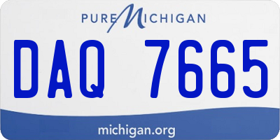 MI license plate DAQ7665