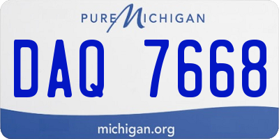 MI license plate DAQ7668
