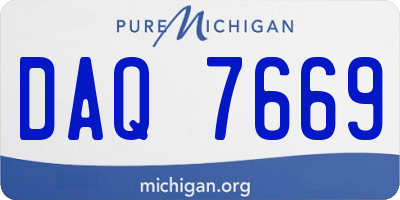MI license plate DAQ7669