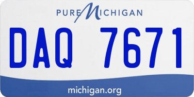 MI license plate DAQ7671