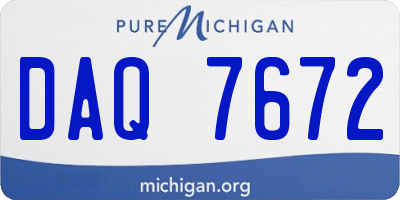 MI license plate DAQ7672