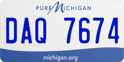 MI license plate DAQ7674