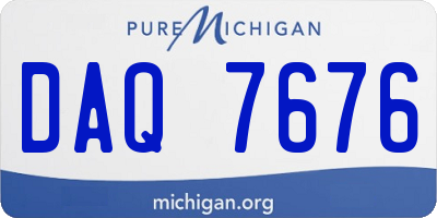 MI license plate DAQ7676