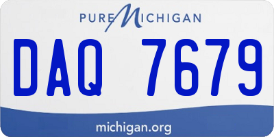 MI license plate DAQ7679