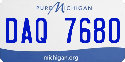MI license plate DAQ7680
