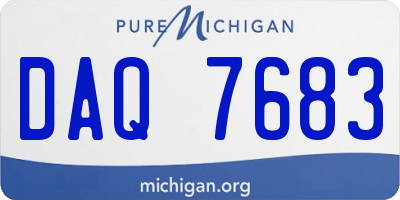 MI license plate DAQ7683