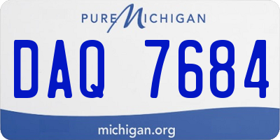 MI license plate DAQ7684