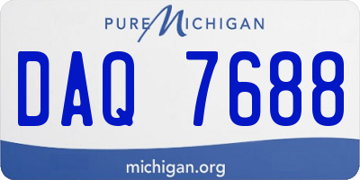 MI license plate DAQ7688