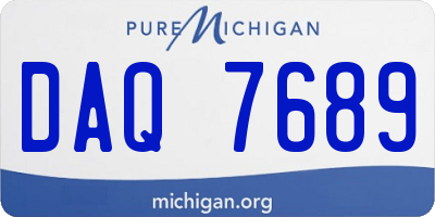 MI license plate DAQ7689