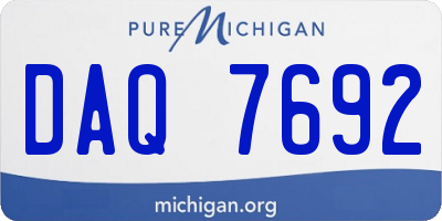 MI license plate DAQ7692