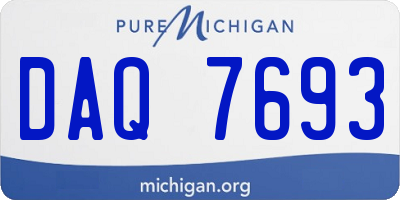 MI license plate DAQ7693