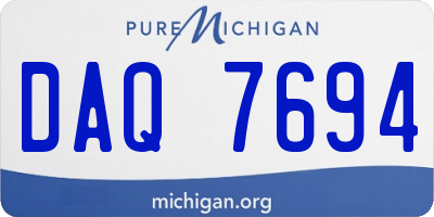 MI license plate DAQ7694