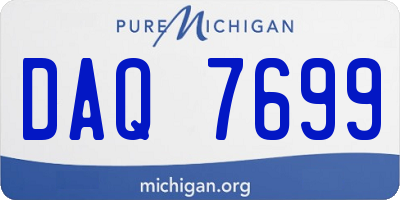 MI license plate DAQ7699