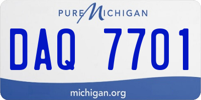 MI license plate DAQ7701