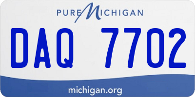 MI license plate DAQ7702