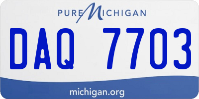 MI license plate DAQ7703