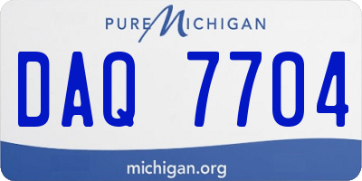 MI license plate DAQ7704