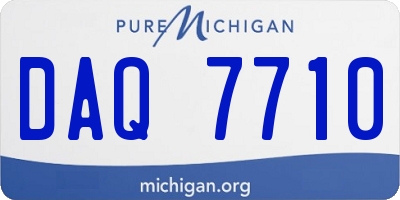 MI license plate DAQ7710