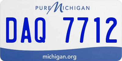 MI license plate DAQ7712