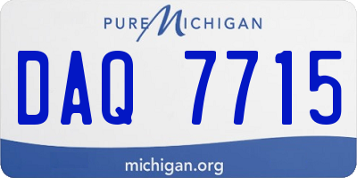 MI license plate DAQ7715