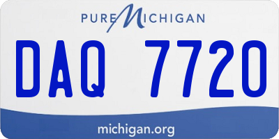 MI license plate DAQ7720